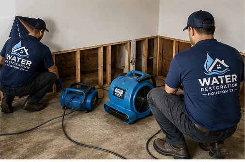 team assessing houston water damage